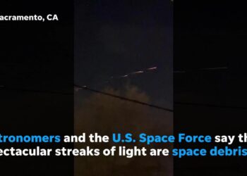 Fiery streaks over California skyline said to be space junk from International Space Station