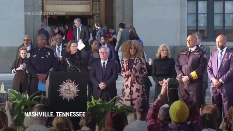 First Lady attends Nashville school shooting vigil