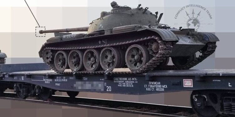 Transfer of post WW2-era T-54 tanks spotted in Russia