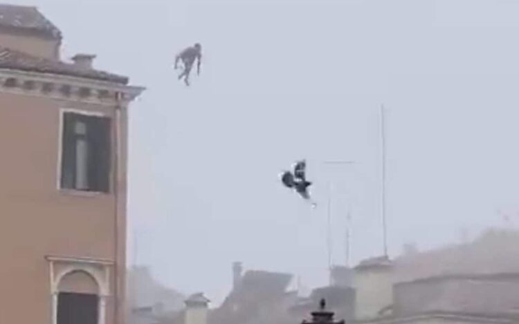 ‘Cretin’ leaps from Venice roof into canal wearing just boxer shorts