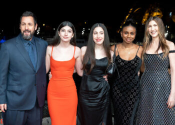 Adam Sandler makes rare red carpet appearance with teen daughters