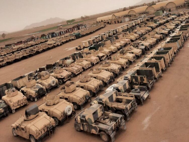 The Taliban posted photos of hundreds of US military vehicles it said were abandoned in the chaotic pullout of Afghanistan and now form part of its army