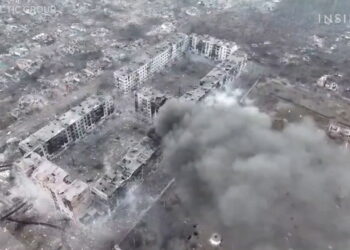 Drone footage shows Bakhmut in ruins after months of some of the bloodiest fighting of the Ukraine war