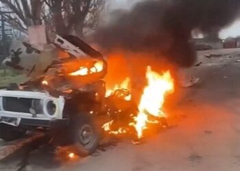 Russian police platoon commander dies after car blown up in occupied Kherson Oblast