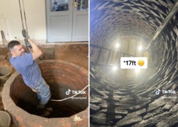 A man accidentally dug up an ancient water well buried 17 feet underneath his kitchen. Then he shocked TikTok by making it a part of his home.