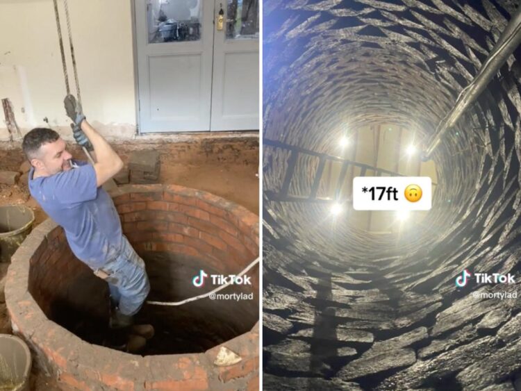 A man accidentally dug up an ancient water well buried 17 feet underneath his kitchen. Then he shocked TikTok by making it a part of his home.