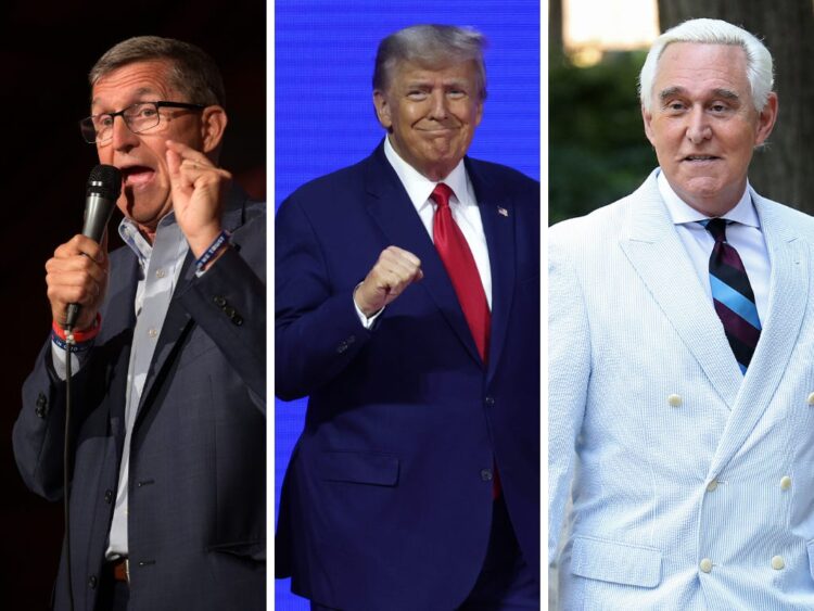 Donald Trump bizarrely claimed that his phone got hacked by the ‘radical left’ when he dialed into an evening prayer session with Roger Stone and Michael Flynn