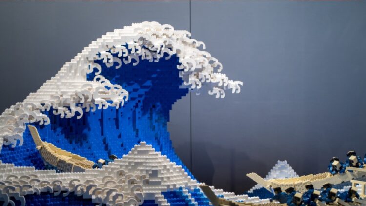Japanese pro Lego builder creates 50,000-piece replica of Hokusai’s ‘The Great Wave’