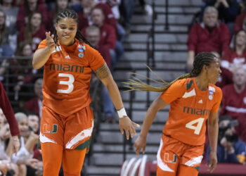 Miami holds off Indiana rally to advance in March Madness