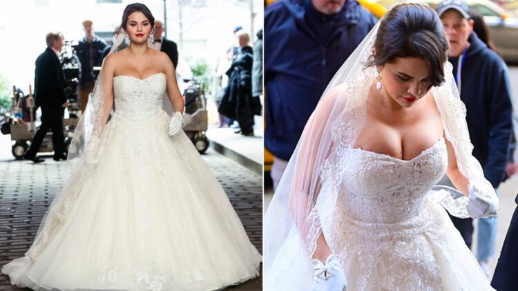 Selena Gomez spotted in wedding dress enjoying ‘a regular day at work’ after sharing relationship status