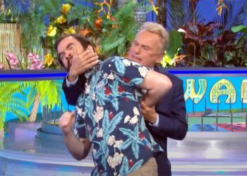 ‘Wheel of Fortune’ host Pat Sajak tackles contestant in bizarre moment that has fans puzzled