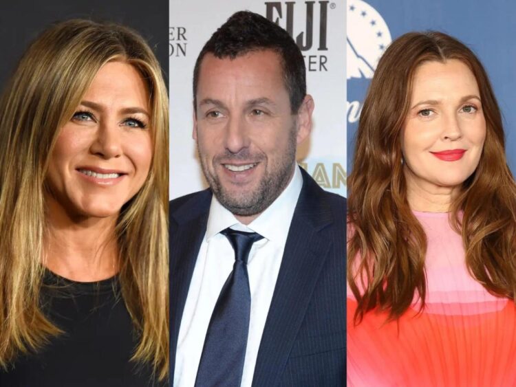 Adam Sandler and Jennifer Aniston say they have pitched a movie with Drew Barrymore to settle ‘who’s the better movie wife’