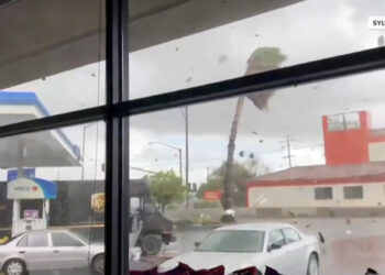 Video shows moment teacher sucked out of classroom during rare California tornado