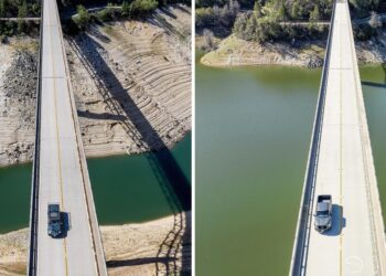Dramatic photos show how storms filled California reservoirs