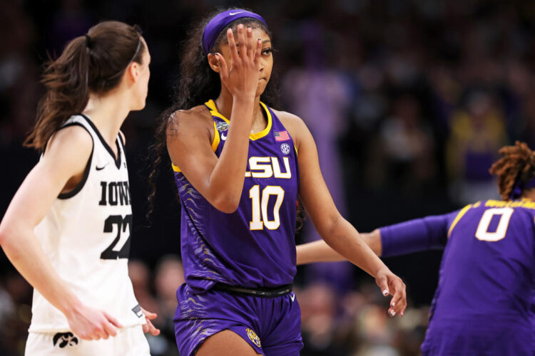 LSU coach reacts to social media attacks on Angel Reese after viral hand gesture