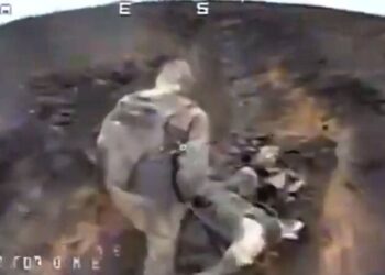 Footage shows Ukrainian UAV spotting and destroying Russian invader