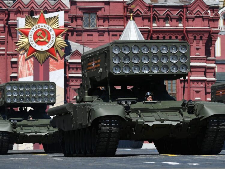 Russian paratroopers are being armed with thermobaric tank-mounted ‘flamethrowers’ to make them more deadly after a string of failures, UK intel says