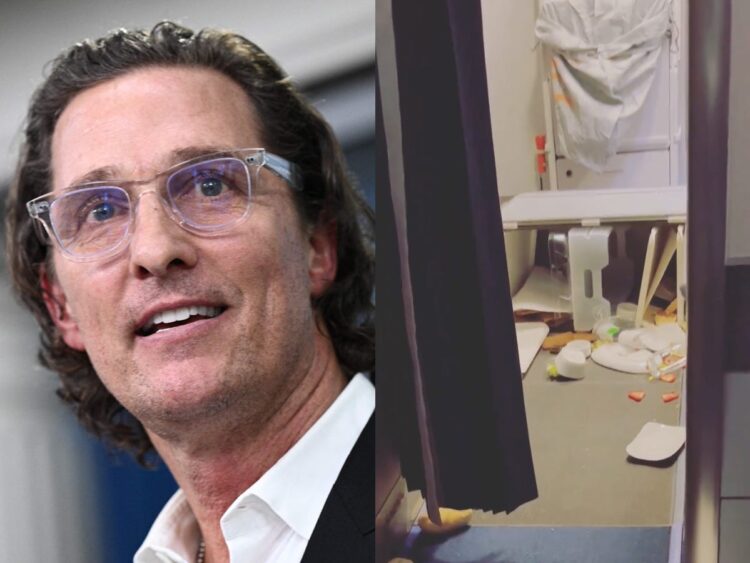 ‘My tray table is what held me down’