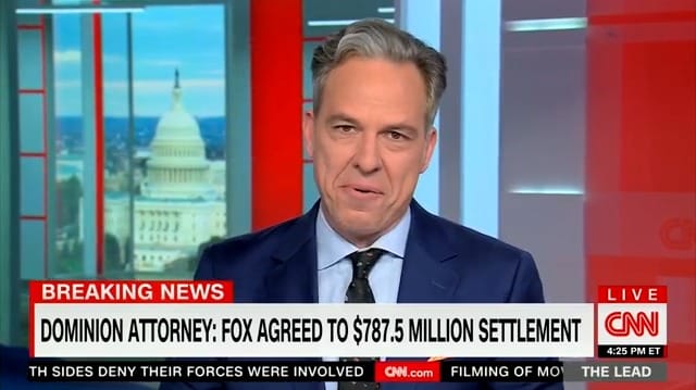 Jake Tapper Loses It Over Fox News’ Spin After Dominion Settlement
