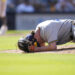 Brewers reliever Varland hit on jaw by Machado line drive