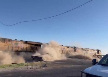 Freight train smashes into truck in Odessa, Texas