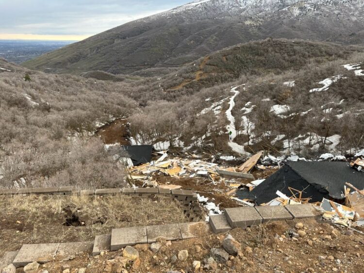 2 Utah houses slide down a cliff months after residents were forced to evacuate