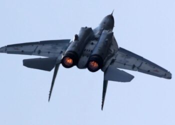 Videos capture Russian MiG-31 jet bursting into flames before it crashed into a lake