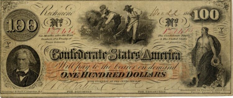 What happened to Confederate money after the Civil War?