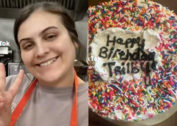A dispute over an , sprinkled-covered rainbow birthday cake spiraled into a viral frenzy on TikTok