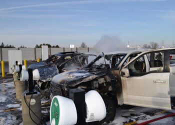 Video of F-150 Lightning fire in Dearborn reveals melted trucks, responders’ obscenities