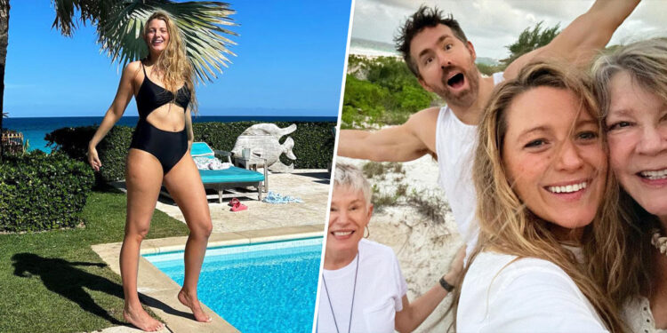 Blake Lively posts bathing suit pics from sunny vacation with Ryan Reynolds — and their moms