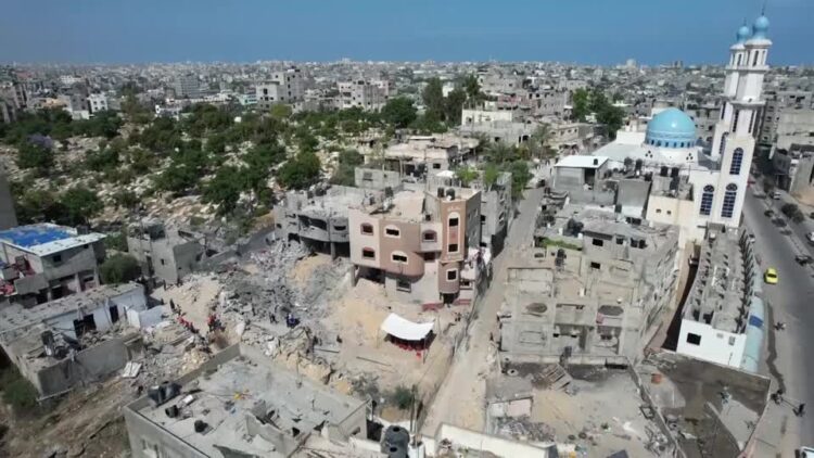 Drone footage shows destruction in Gaza