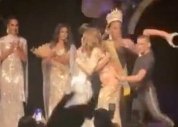 Furious man smashes beauty pageant winner’s crown after his wife comes second