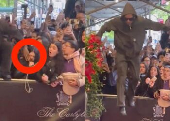 A$AP Rocky shocked onlookers as he hopped over a barricade to get into a hotel before the Met Gala, video appears to show