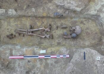 A commuter train excavation near Notre Dame Cathedral has uncovered a 2,000-year-old necropolis containing bodies buried with coins in their mouths and an entire pig skeleton