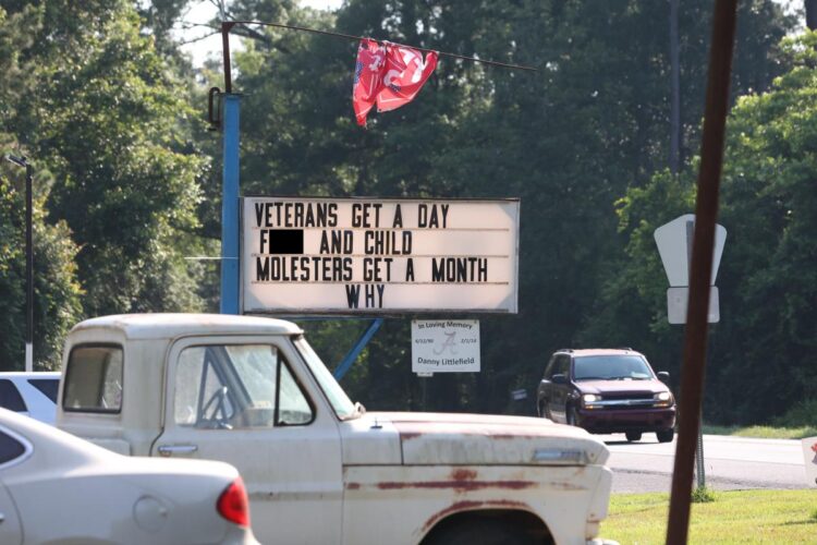 Sign using homophobic slur in front of Tallahassee business draws criticism