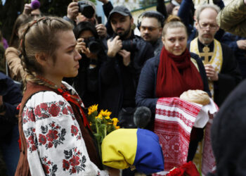 Funeral held in Ukraine for American man killed in action