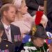 Prince Harry’s view obscured by Princess Anne’s feather