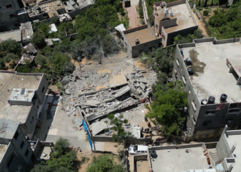 Gaza Residences Flattened by Israeli Airstrikes