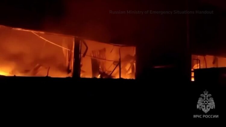 Fire rips through factory in southern Russia