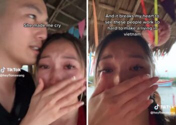 A TikToker traveling in Vietnam shared a video of herself crying over a local who rowed their boat and added the ‘poverty’ hashtag. She’s getting blasted for ‘slum tourism.’