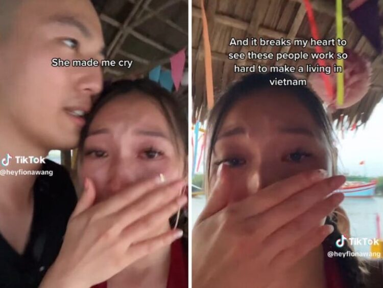 A TikToker traveling in Vietnam shared a video of herself crying over a local who rowed their boat and added the ‘poverty’ hashtag. She’s getting blasted for ‘slum tourism.’