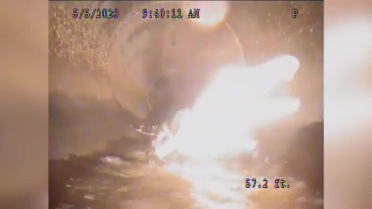 Robot chases alligator through Florida pipe