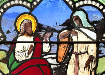 Stained glass window shows Jesus Christ with dark skin, stirring questions about race in New England