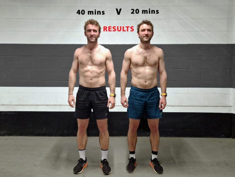 These twins did the same workout for 3 months — but 1 exercised for half as long each time. By the end, they saw almost exactly the same results.