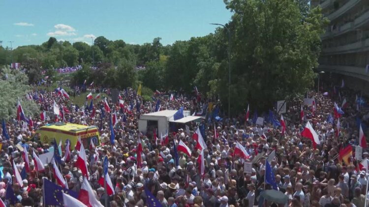 Polish opposition stages major anti-government protest