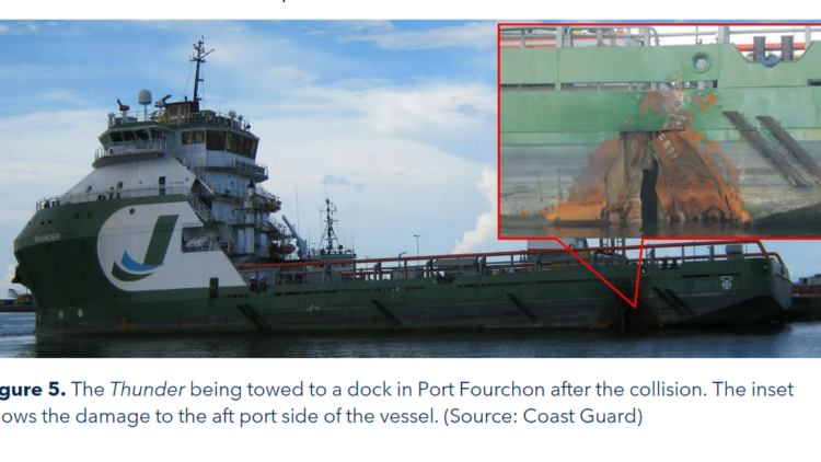 Ship officer distracted by cellphone doesn’t see huge vessel until too late, feds say