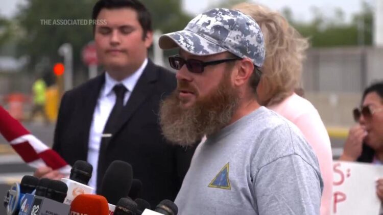 Protesters outside George Santos court appearance
