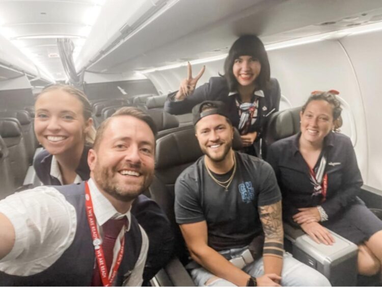 After a man’s flight was delayed for 18 hours, he was rewarded by being the only person on the plane and documented himself partying with the crew