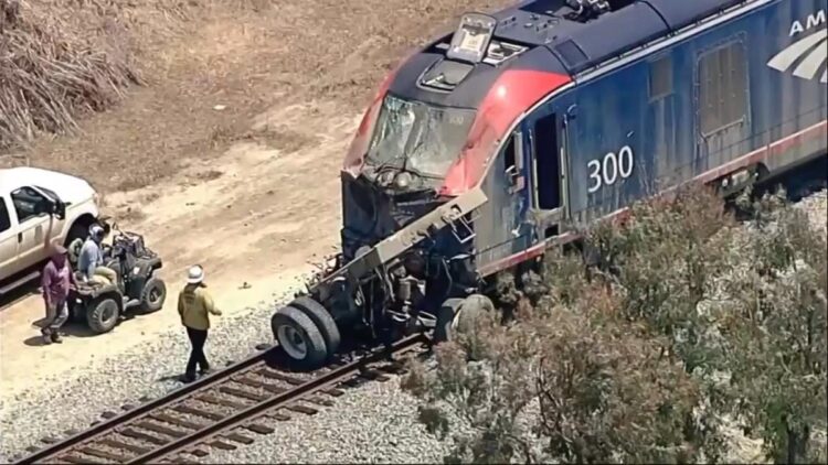 Amtrak train derails after California collision